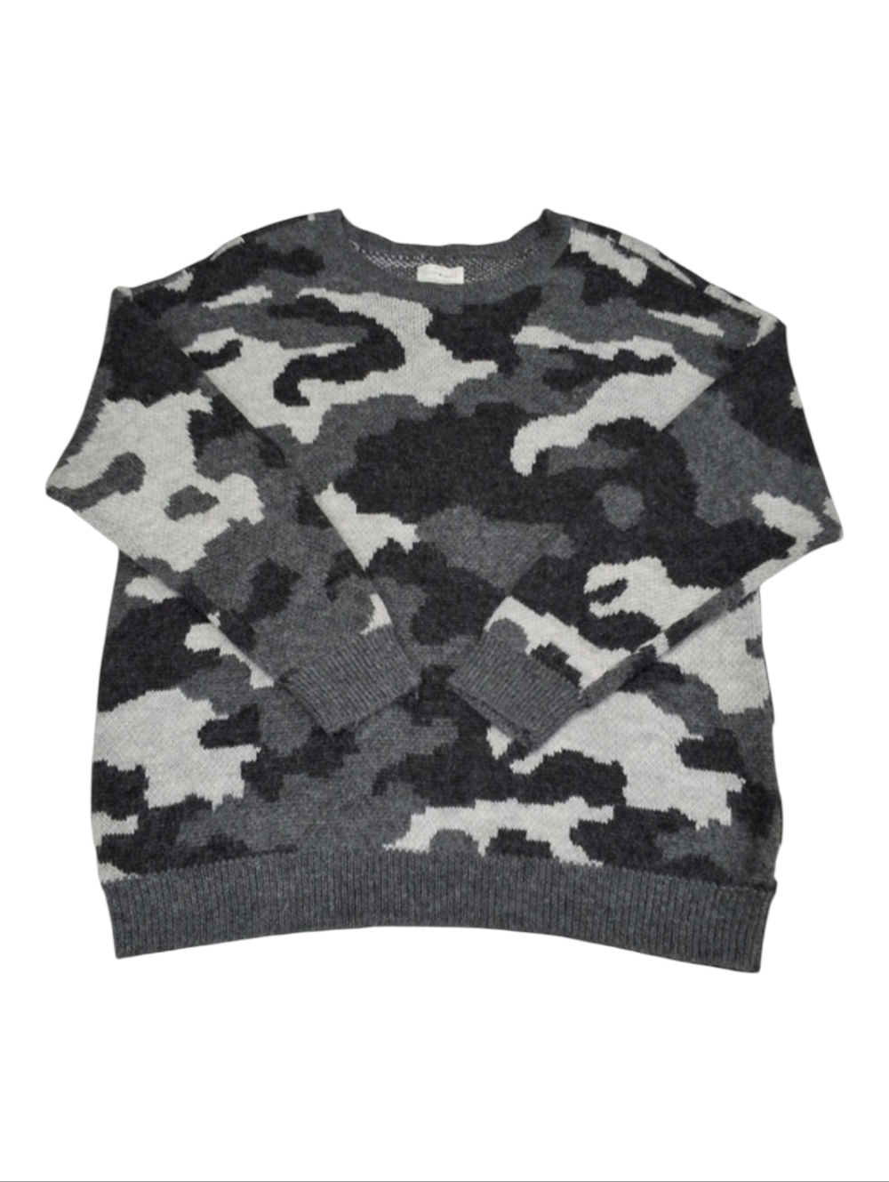 ✨2/$25 Lucky Brand~Wool Blend~Camoflauge Grey~Women Sweater Pullover~Crew~2X